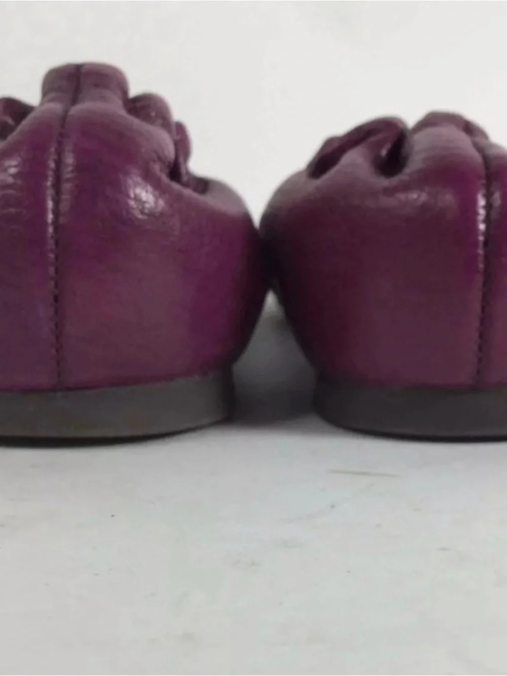 Tory Burch Magenta Leather Logo Ballet Flats